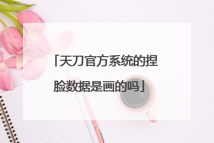 天刀官方系统的捏脸数据是画的吗