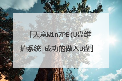 天意Win7PE(U盘维护系统 成功的做入U盘