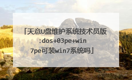 天意U盘维护系统技术员版:dos+03pe+win7pe可装win7系统吗