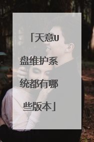天意U盘维护系统都有哪些版本