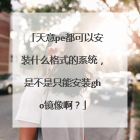 天意pe都可以安装什么格式的系统,是不是只能安装gho镜像啊?