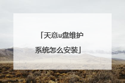 天意u盘维护系统怎么安装