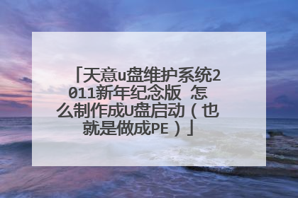 天意u盘维护系统2011新年纪念版 怎么制作成U盘启动（也就是做成PE）