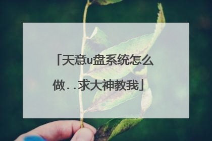 天意u盘系统怎么做..求大神教我