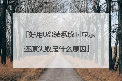好用U盘装系统时显示还原失败是什么原因