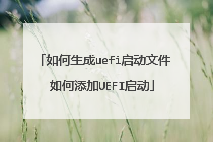 如何生成uefi启动文件 如何添加UEFI启动