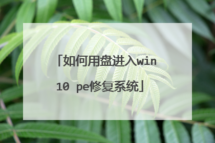 如何用盘进入win10 pe修复系统