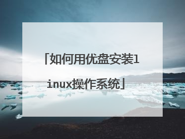 如何用优盘安装linux操作系统