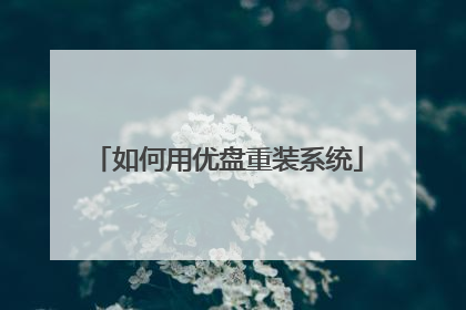 如何用优盘重装系统