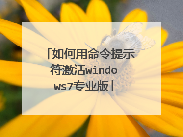 如何用命令提示符激活windows7专业版