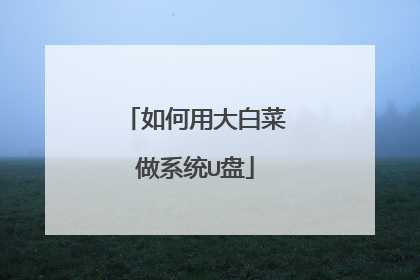 如何用大白菜做系统U盘