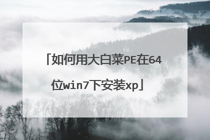 如何用大白菜PE在64位win7下安装xp