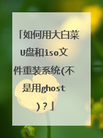 如何用大白菜U盘和iso文件重装系统(不是用ghost)?