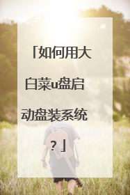 如何用大白菜u盘启动盘装系统?