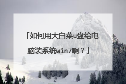 如何用大白菜u盘给电脑装系统win7啊?