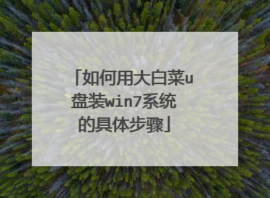 如何用大白菜u盘装win7系统的具体步骤