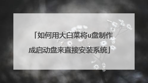 如何用大白菜将u盘制作成启动盘来直接安装系统