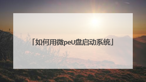 如何用微peU盘启动系统
