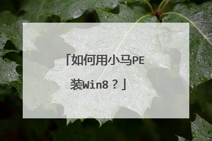 如何用小马PE装Win8？