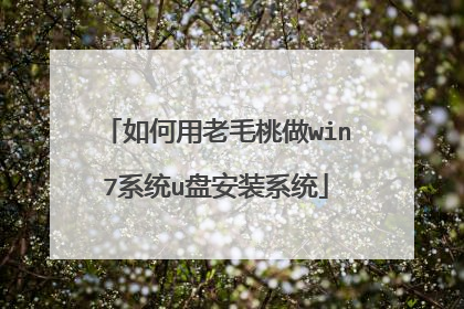 如何用老毛桃做win7系统u盘安装系统