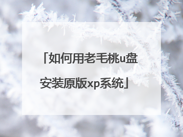 如何用老毛桃u盘安装原版xp系统
