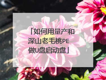 如何用量产和深山老毛桃PE做U盘启动盘