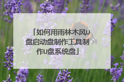 如何用雨林木风U盘启动盘制作工具制作U盘系统盘