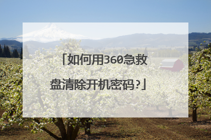 如何用360急救盘清除开机密码?