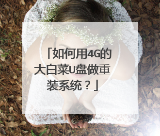如何用4G的大白菜U盘做重装系统？