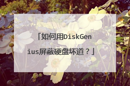 如何用DiskGenius屏蔽硬盘坏道?