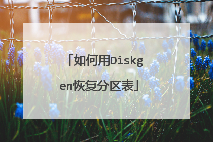 如何用Diskgen恢复分区表