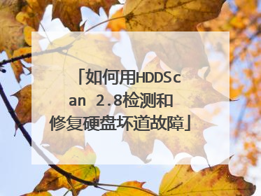 如何用HDDScan 2.8检测和修复硬盘坏道故障