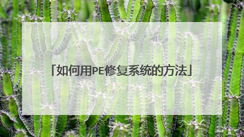 如何用PE修复系统的方法