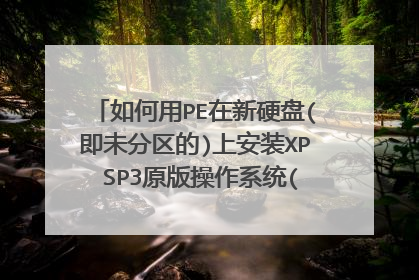 如何用PE在新硬盘(即未分区的)上安装XP SP3原版操作系统(求教程)? ...