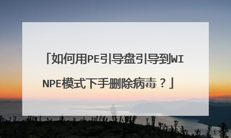 如何用PE引导盘引导到WINPE模式下手删除病毒?