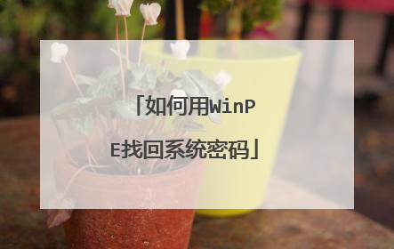 如何用WinPE找回系统密码