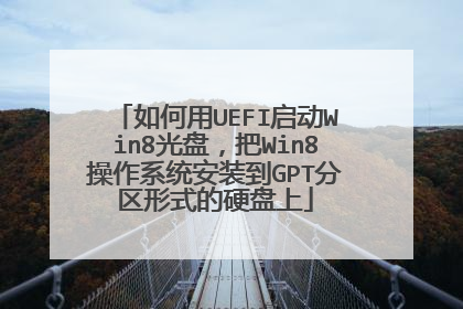 如何用UEFI启动Win8光盘,把Win8操作系统安装到GPT分区形式的硬盘上