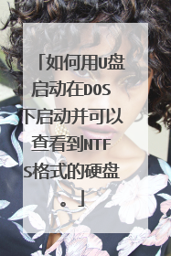 如何用U盘启动在DOS下启动并可以查看到NTFS格式的硬盘。
