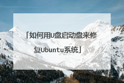 如何用U盘启动盘来修复Ubuntu系统