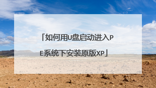 如何用U盘启动进入PE系统下安装原版XP