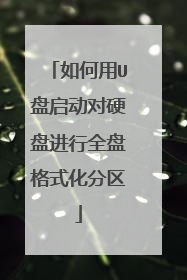 如何用U盘启动对硬盘进行全盘格式化分区
