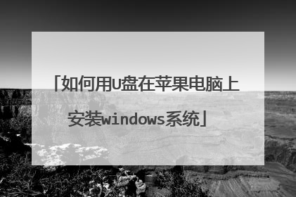 如何用U盘在苹果电脑上安装windows系统