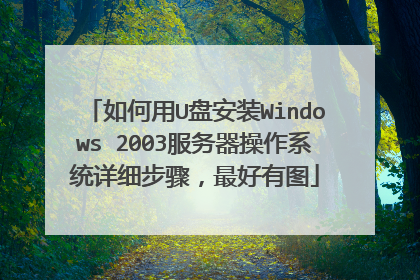 如何用U盘安装Windows 2003服务器操作系统详细步骤,最好有图