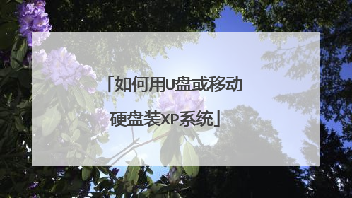 如何用U盘或移动硬盘装XP系统