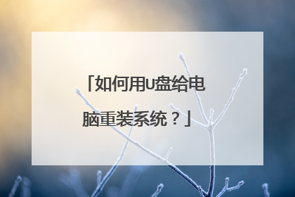 如何用U盘给电脑重装系统?