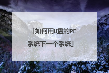 如何用U盘的PE系统下一个系统
