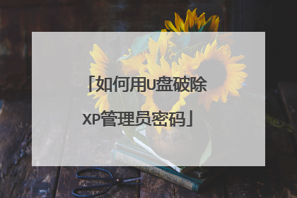 如何用U盘破除XP管理员密码