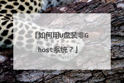 如何用U盘装非Ghost系统?