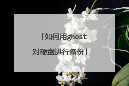 如何用ghost对硬盘进行备份