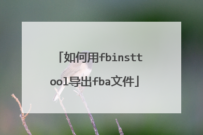 如何用fbinsttool导出fba文件